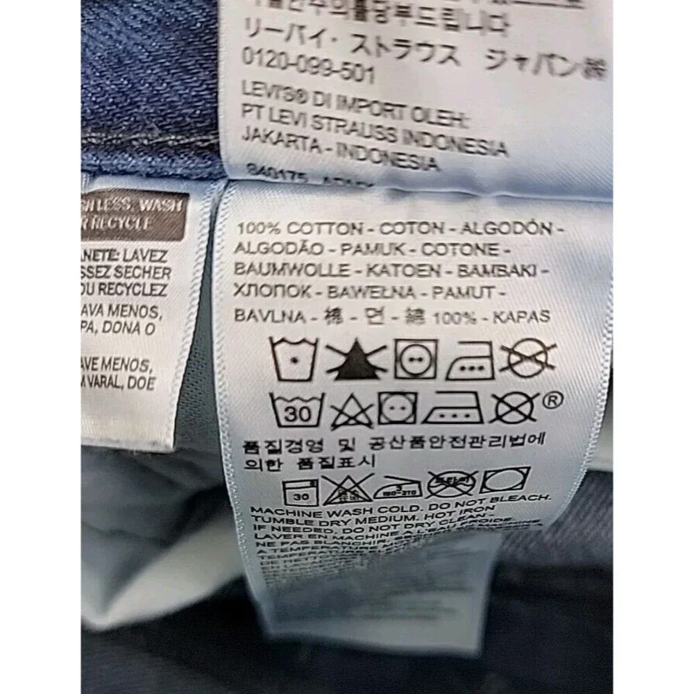 Levis Mens 501 30x30 * Jeans Straight Button Fly‎ Mid Rise Cotton Dark Blue